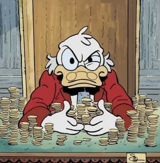 wealthy duck money cartoon