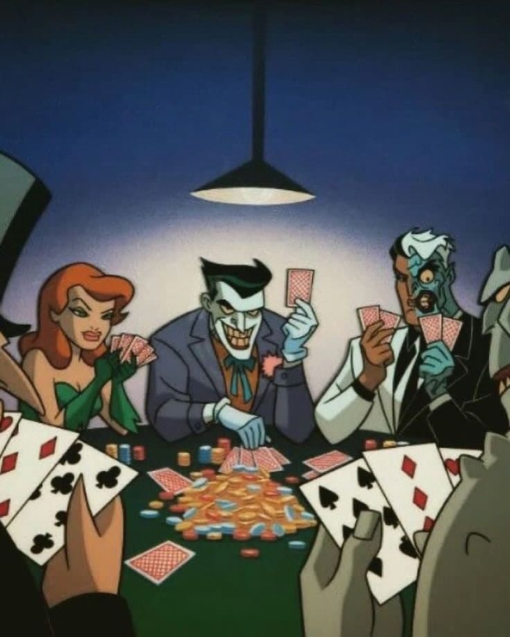 figures playing cards