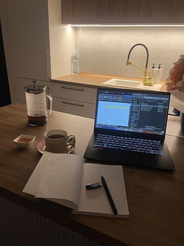 laptop desk workspace