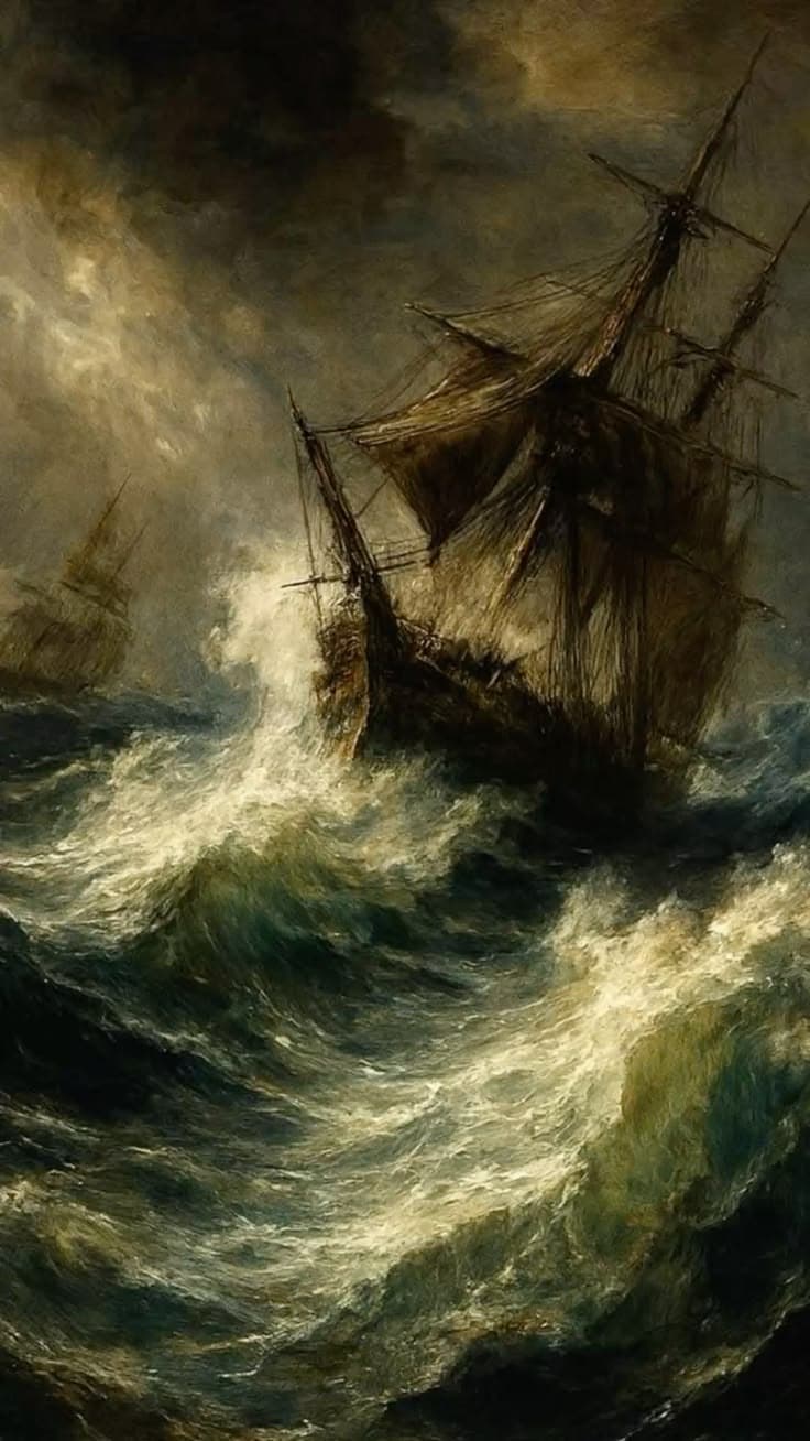 stormy sea waves