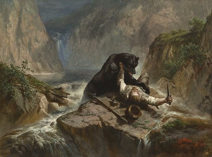 contemplative figure landscape