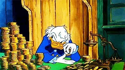 scrooge with gold