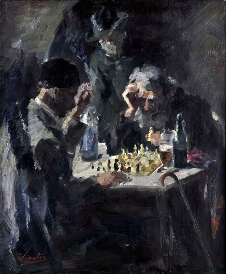 figures gathered scene