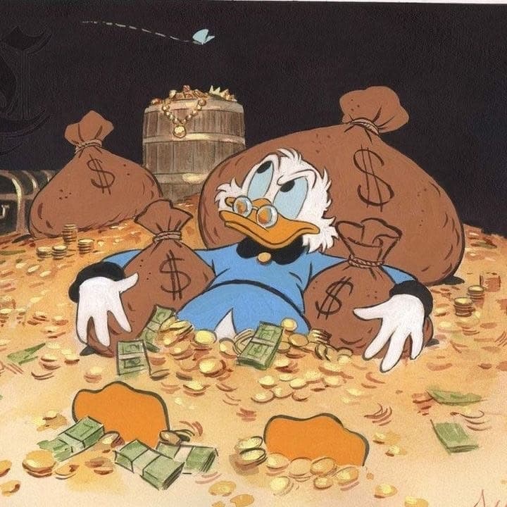 scrooge counting money