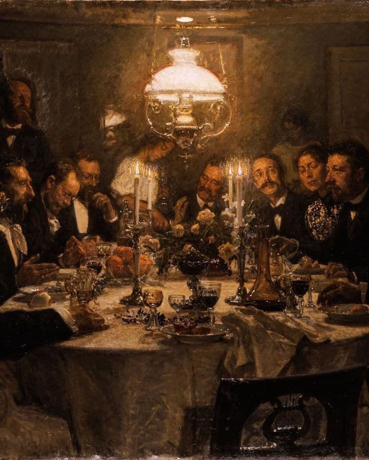 crowded banquet feast