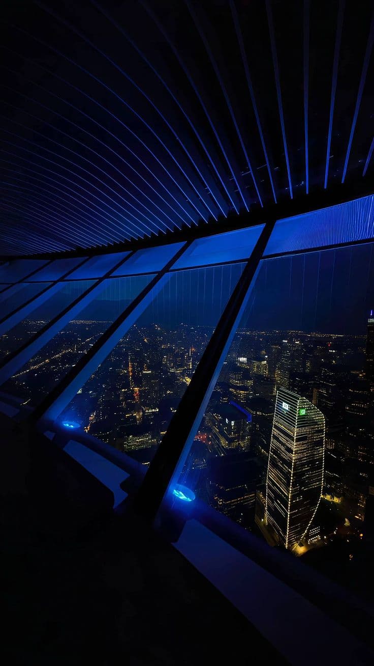 view from the top of a skyscraper at night