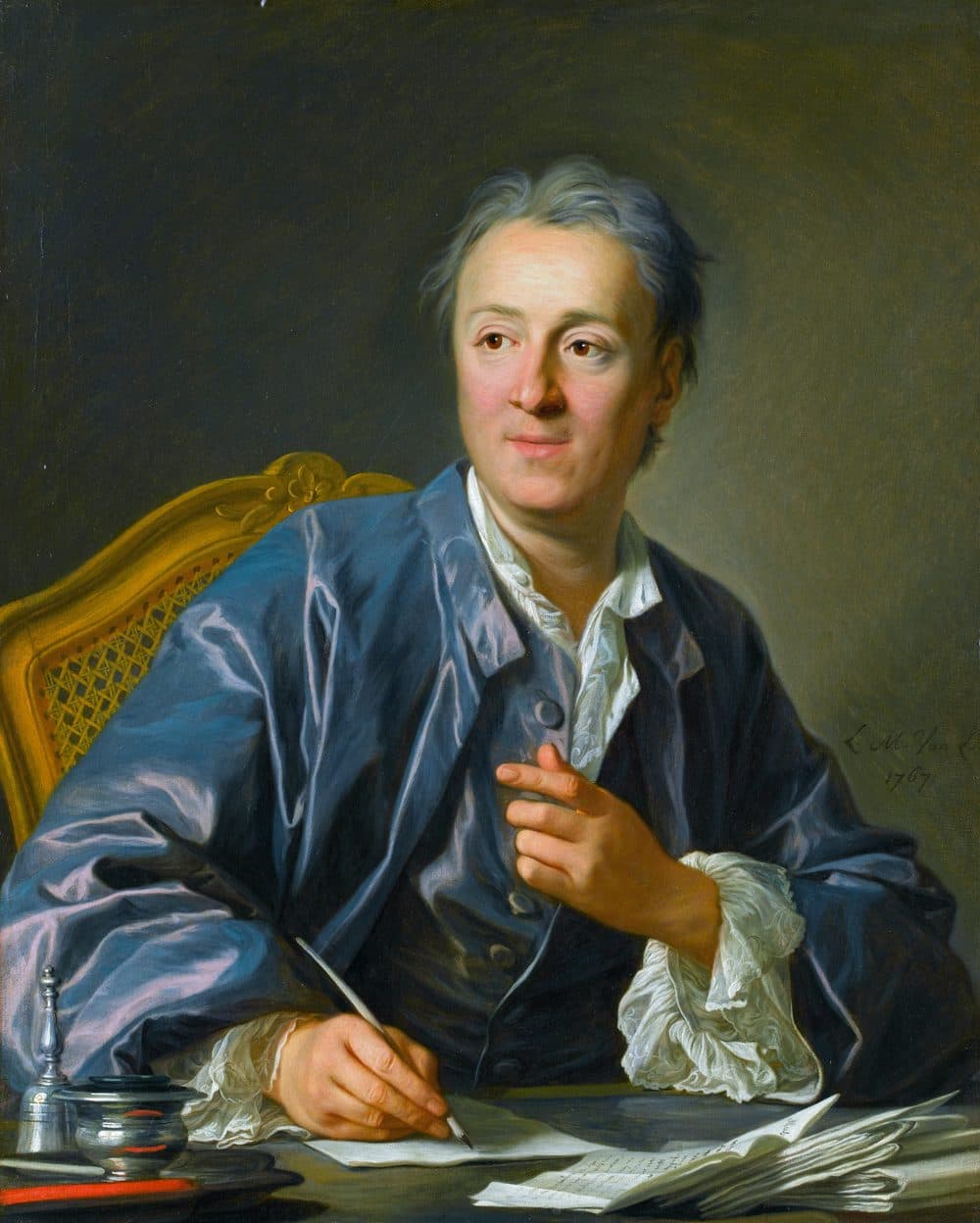 1767 Louis-Michel van Loo portrait of Denis Diderot, the philosopher whose essay named the effect
